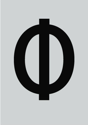 Ergo “Φ” Sign with Text in Black Color Aluminum 3cm 572410.0063