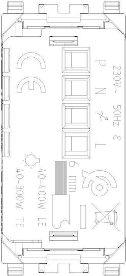 Vimar Eikon Recessed Universal Front Dimmer Switch Button Gray