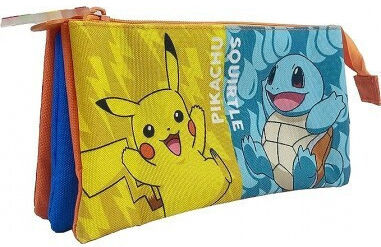 Pokemon Pencil Case with 3 Compartments Multicolored