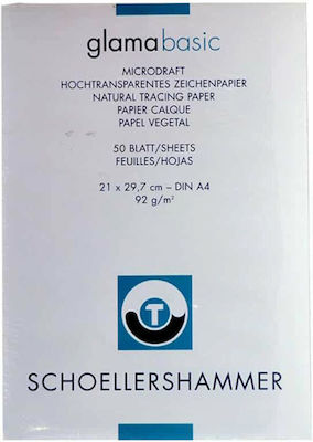 Schoeller Natürliches Transparentpapier Album 50 Blätter A4 Durchsichtig 92gr 21x29cm