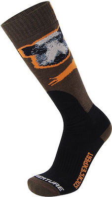 1732 Long Hunting Socks in Khaki color