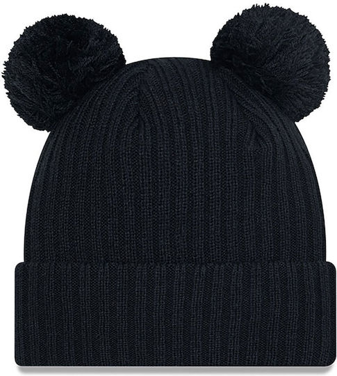 New York Yankees Pom Pom Beanie Γυναικείος Σκούφος Πλεκτός σε Μαύρο χρώμα