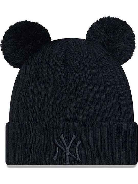 New York Yankees Pom Pom Beanie Beanie Knitted in Black color