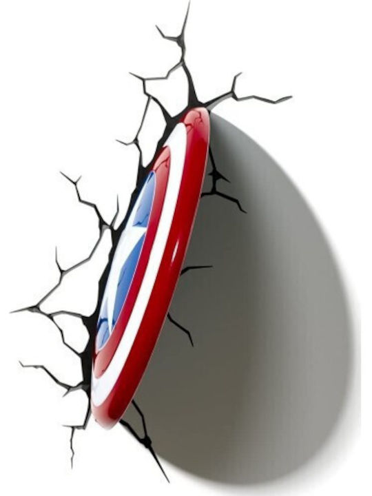 3DLightFX Led Plastic Kids Wall Light Captain America