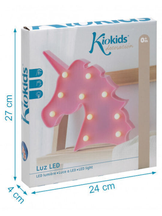 Kiokids Παιδικό Φωτιστικό Τοίχου Led Πλαστικό Unicorn Pink