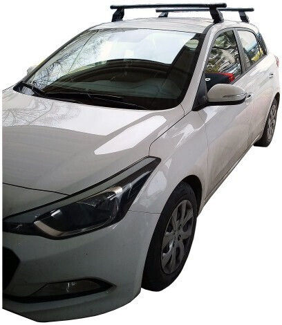 Menabo Metallic Car Roof Bars FE1 - 3360MB 112cm for Hyundai i20 5D 2014-2020 Set with Roof Rack Legs Silver