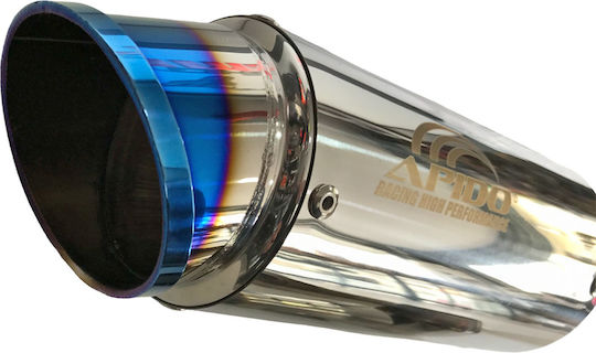 Apido Motorcycle Exhaust End Silver Blue