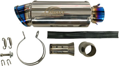 Apido Motorcycle Exhaust End Pipe Silver Blue