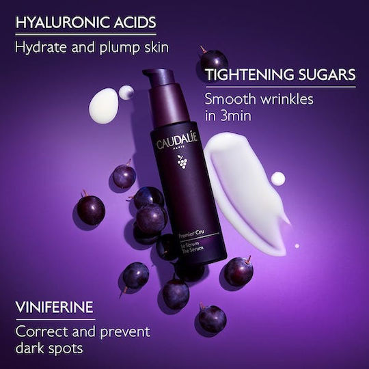 Caudalie Premier Cru Feuchtigkeitsspendend & Anti-Aging Serum Gesicht mit Niacinamid & Hyaluronsäure für Straffung 30ml