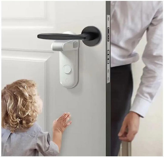 Door Safety Lock with Sticker in White Color 7.5x4x12.5εκ. 1pcs