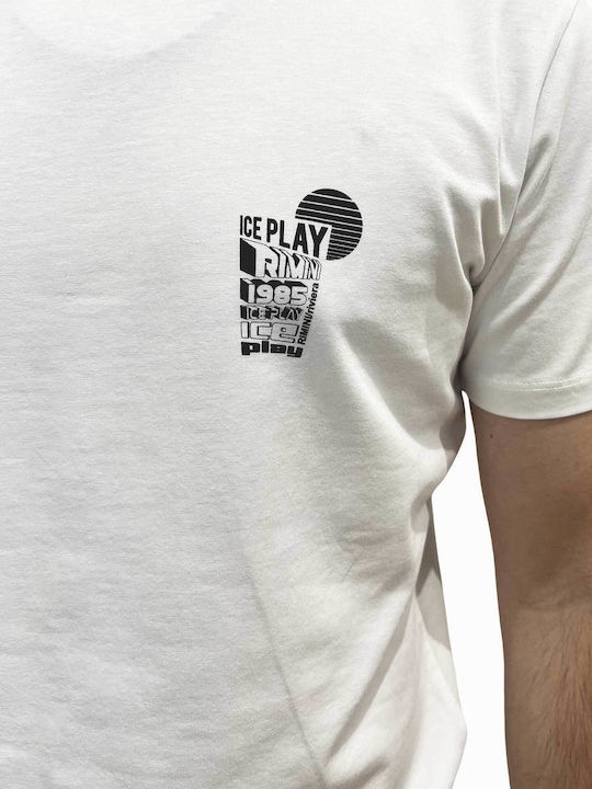 Ice Play T-shirt Bărbătesc cu Mânecă Scurtă Alb