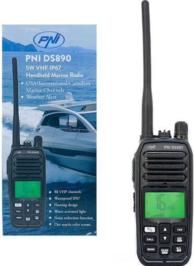PNI DS890 Ασύρματος Πομποδέκτης VHF Marine 5W με Μονόχρωμη Οθόνη
