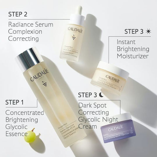 Caudalie Vinoperfect Radiance Korrektur des Teints Feuchtigkeitsspendend Serum Gesicht für Strahlkraft & Flecken 50ml