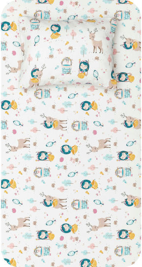 Borea Princess Baby Sheets Set Crib Flannel Multicolored 120x160cm 3pcs