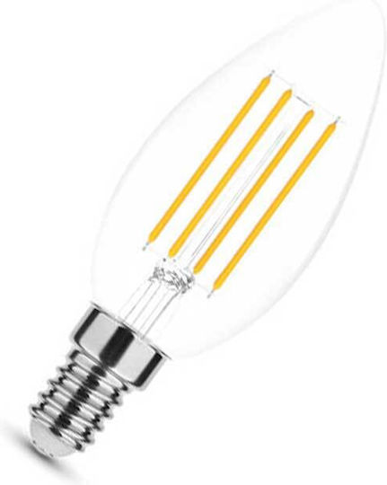 Modee Lighting Λάμπα LED 7W 98mm για Ντουί E14 και Σχήμα C35 Θερμό Λευκό 806lm