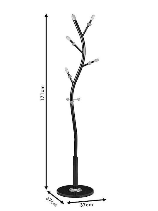 Pakketo Metallic Coat Rack White Sergio 37x37x171cm