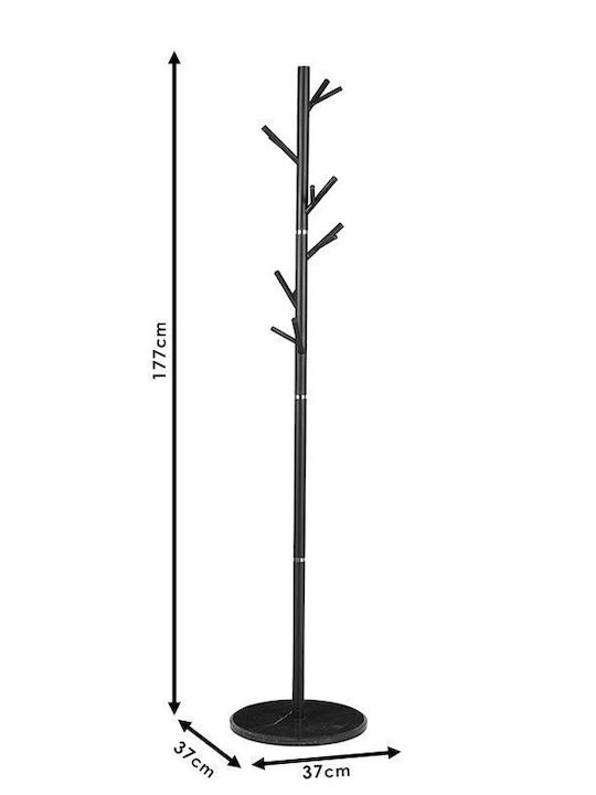 Pakketo Metallic Coat Rack Black Marietta 37x37x177cm