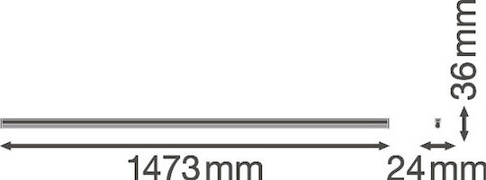 Osram Φωτιστικό Πάγκου Κουζίνας LED 25W Φυσικό Λευκό Μ150xΒ3.6xΥ2.4εκ.