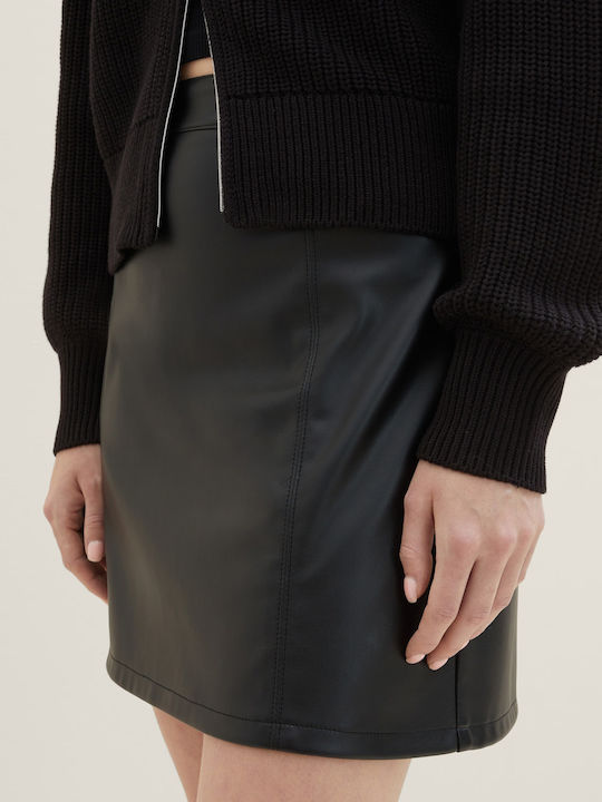 Leather Mini Skirt Black
