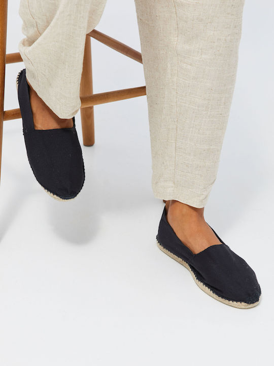 Fabric Men's Espadrilles in Black Color