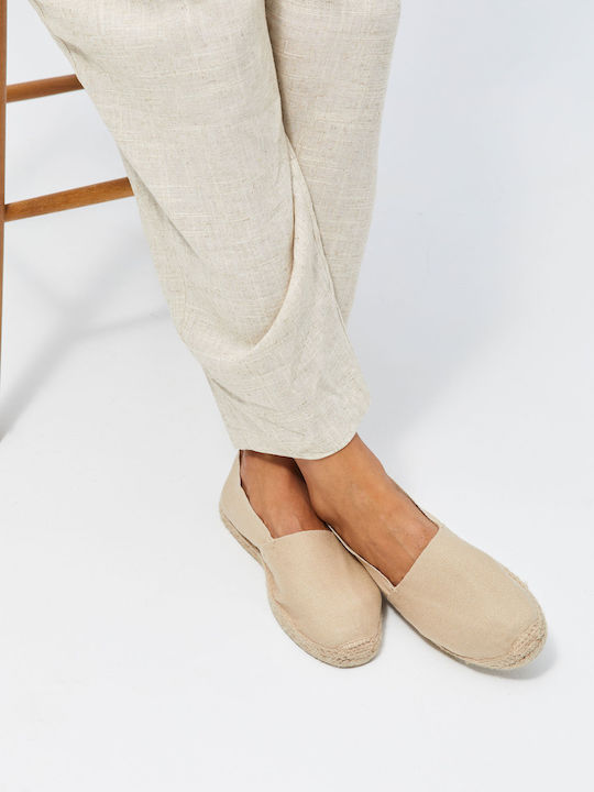Fabric Men's Espadrilles in Beige Color
