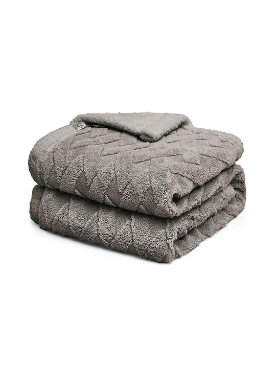 Borea Callista Blanket Sherpa Fleece Single 160x240cm. Gray