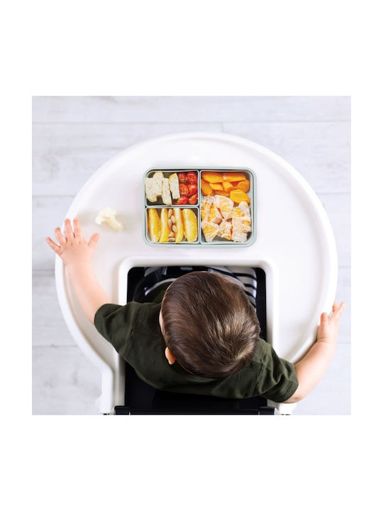 Nuvita Кутия за храна Пластмасова Сейдж Зелена с прегради 950ml