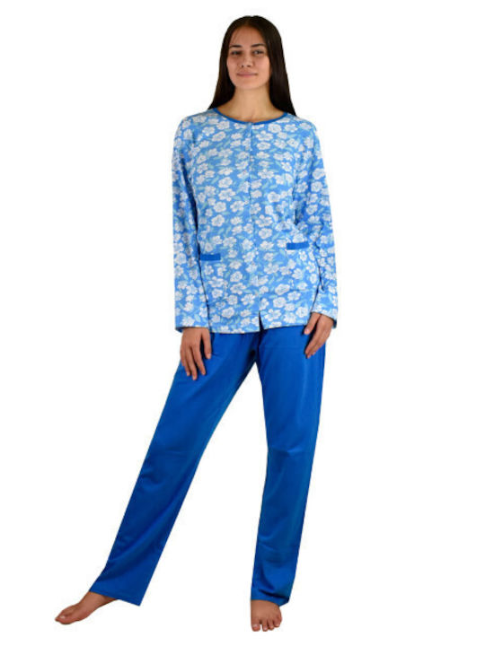 Il Granchio Sommer Damen Pyjama-Set Hellblau