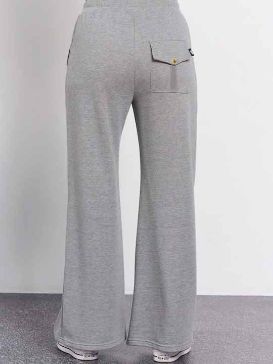 BodyTalk Hohe Taille Damen-Sweatpants Breit Gray