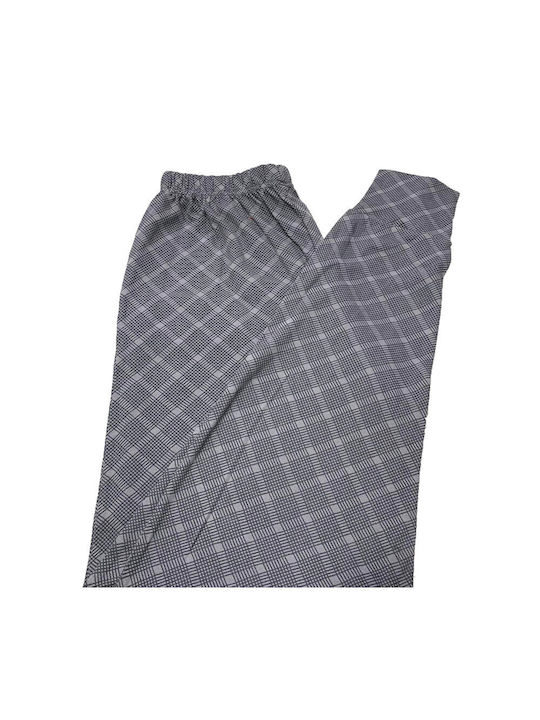 Karelpiu Men's Checked Pajama Pants Gray