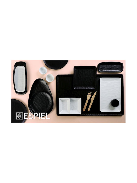 Espiel Wavy Matte Servierschüssel Oval aus Melamin Black 18x17cm