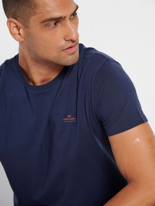 Funky Buddha Men's Short Sleeve T-shirt Midnight Blue