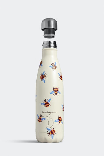 Chilly's Emma Bridgewater Stainless Steel Thermos Bottle BPA Free 500ml Beige