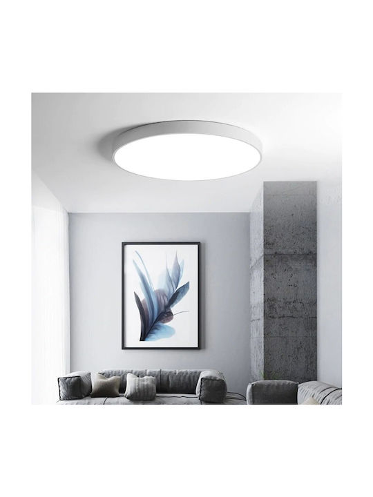 Vivalux Luka Ceiling Mount Light 50cm White with Integrated LED