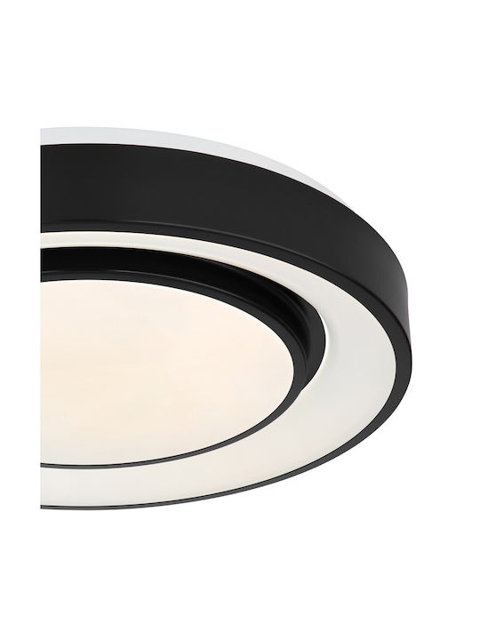 Globo Lighting Sully Ceiling Mount Light 38cm Black with Integrated LED and Remote Control