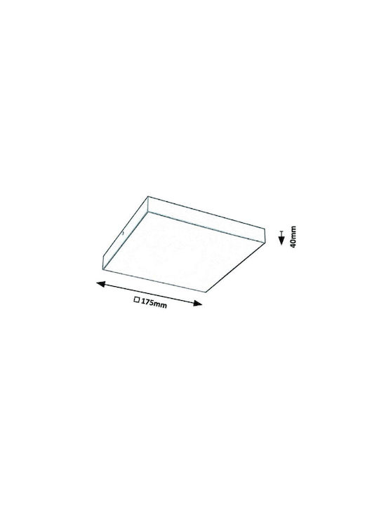 Rabalux Tartu Πλαφονιέρα Οροφής Μπάνιου 17.5εκ. Μαύρη με Ενσωματωμένο LED