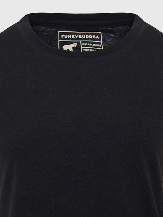 Funky Buddha Damen Sport T-Shirt Schwarz
