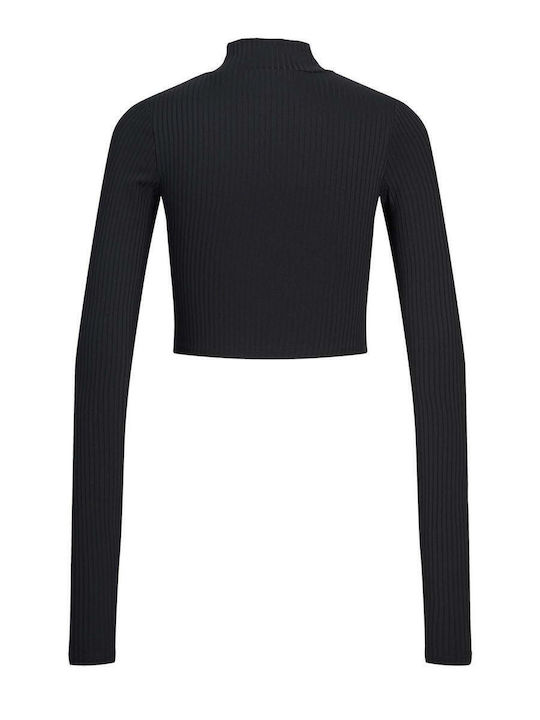 Women's Crop Top Long Sleeve Black