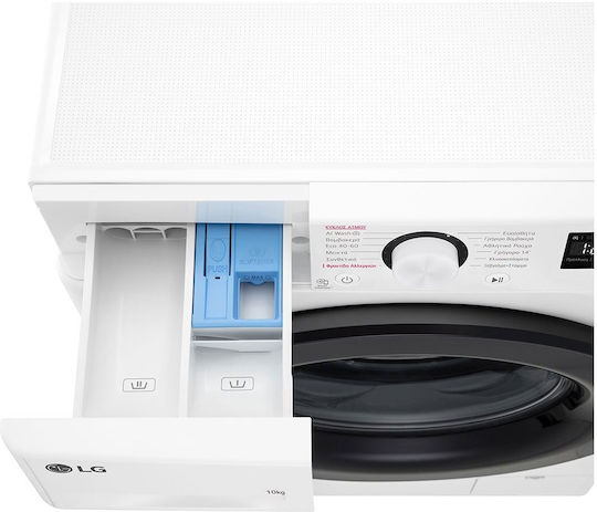 LG Mașină de Spălat Rufe 10kg cu Tehnologie cu Abur 1400 Rotiri AI DD F4R3010NSWB