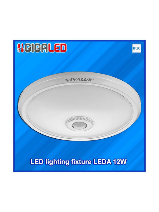 Vivalux Leda Ceiling Mount Light 29cm White with Integrated LED