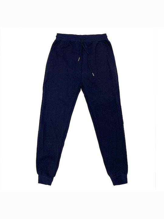 Ustyle Set Fleece Sweatpants with Rubber Blue