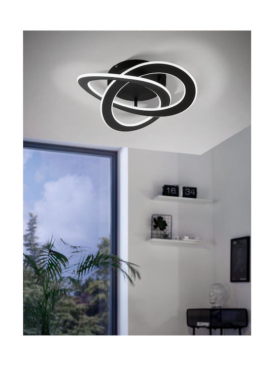 Eglo Rolimare Ceiling Mount Light 42cm Black with Integrated LED