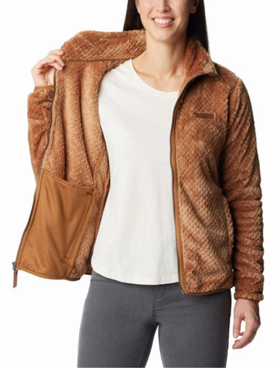 Damen Strickjacke mit Reissverschluss Braune