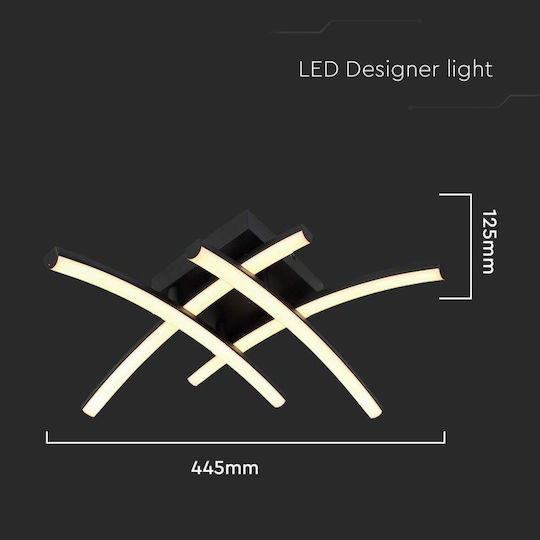 V-TAC Deckenleuchte 44,5 cm Schwarz mit Integrierter LED