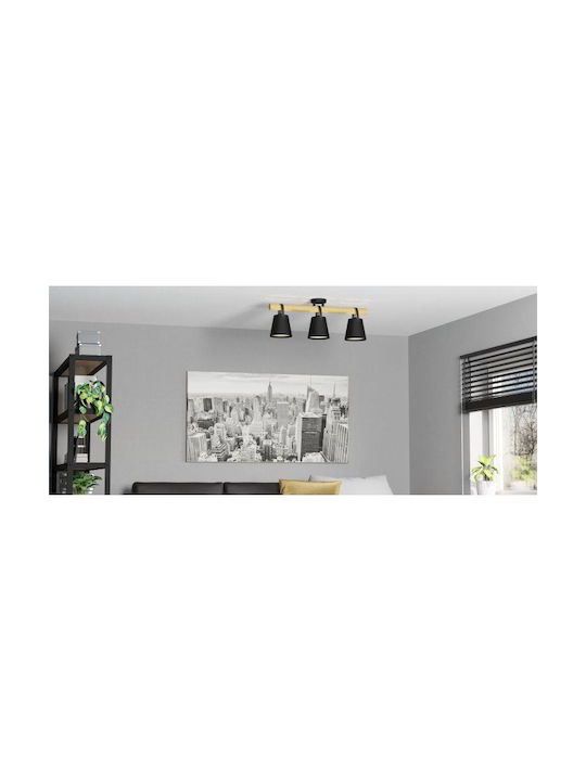Eglo Boyle Ceiling Mount Light 78cm Black with Socket E27