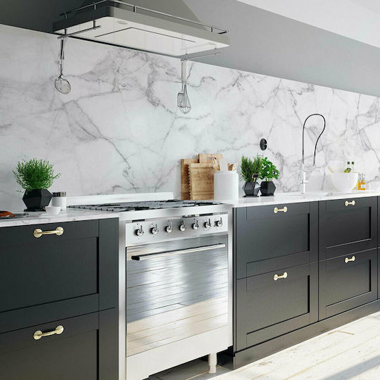 Διακοσμητικό Αυτοκόλλητο Τοίχου White Marble Κουζίνας / Μπάνιου 1τμχ 180x45εκ. Ango Διακοσμητικό Αυτοκόλλητο Τοίχου White Marble Κουζίνας / Μπάνιου 1τμχ 180x45εκ. Ango