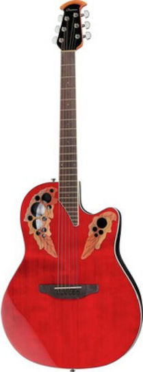 Ovation Semi-Acoustic Guitar Cutaway Red