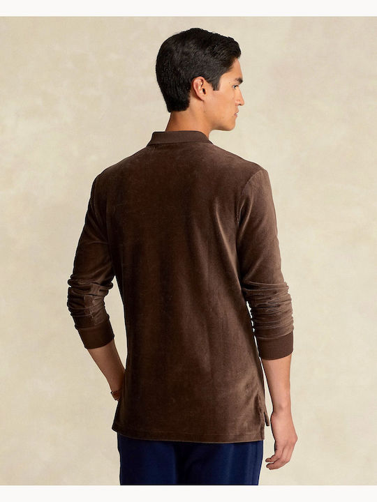 Ralph Lauren Men's Long Sleeve Sweater Polo Brown