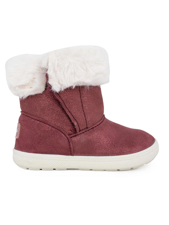 Primigi Kids Leather Anatomic Boots with Hoop & Loop Closure Burgundy