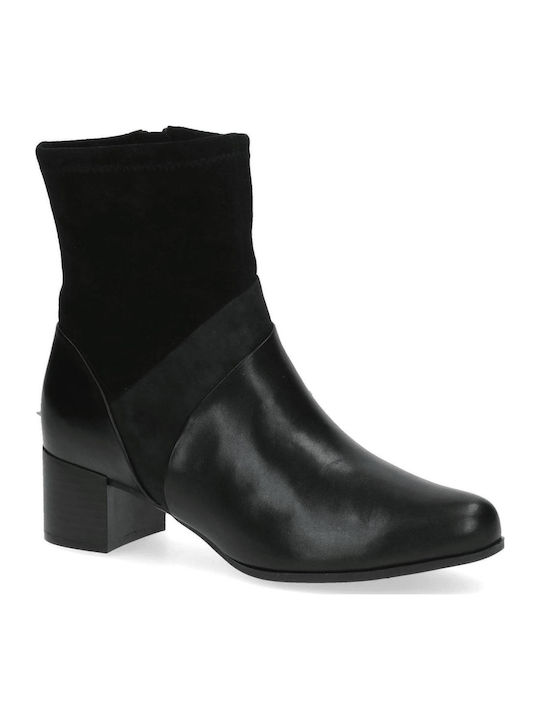 Leder Stiefeletten Damen Schwarz